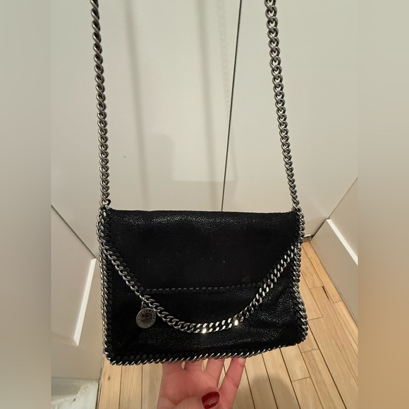 Stella McCartney Black Crossbody Bag with Silver Chain - Picture 2 of 5